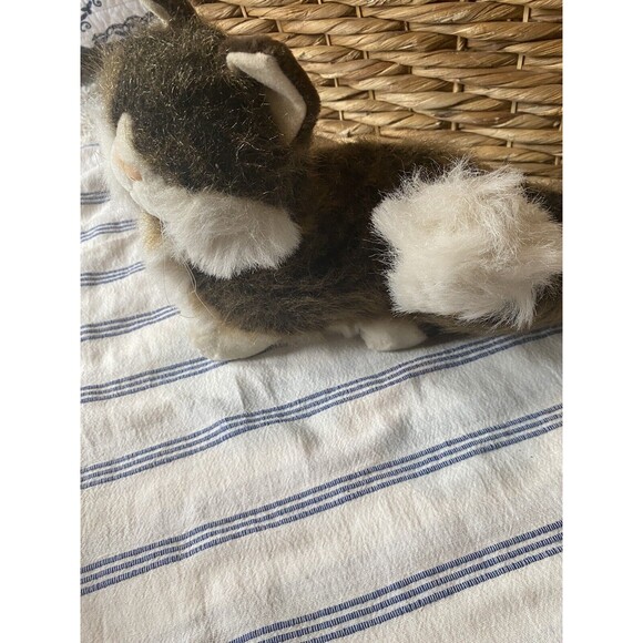 Unknown Cat Stuffed Animal Plush Fluffy Tail Brown White 10" - Picture 2 of 12